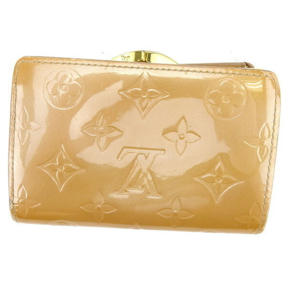 Louis Vuitton Beige Leather Monnaie Patent Porte Wallet Vernis - Picture 1 of 6